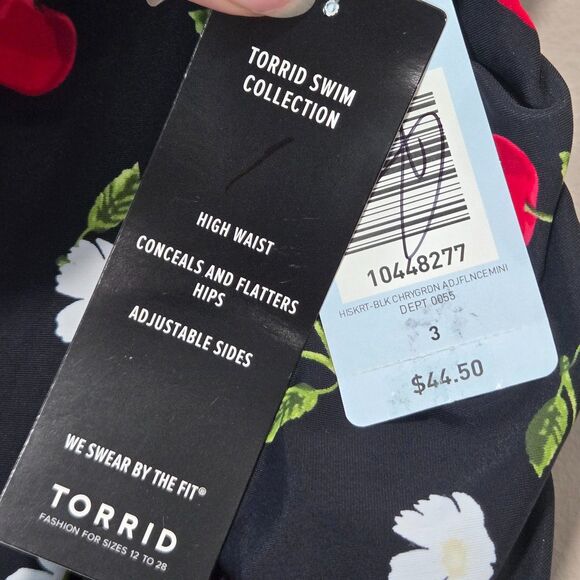Torrid Cherry Floral Twist Swimsuit Bottom - Picture 6 of 7